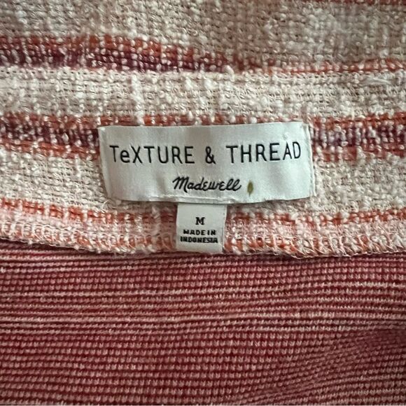 Madewell Texture & Thread Blush Striped Button Front Boxy Top - Picture 7 of 10